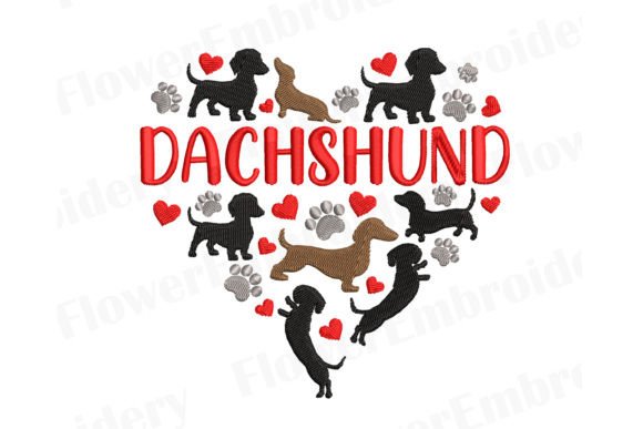 Dachshund Dog Heart Embroidery Review