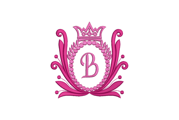 Elegant Crown Embroidery Design Letter B