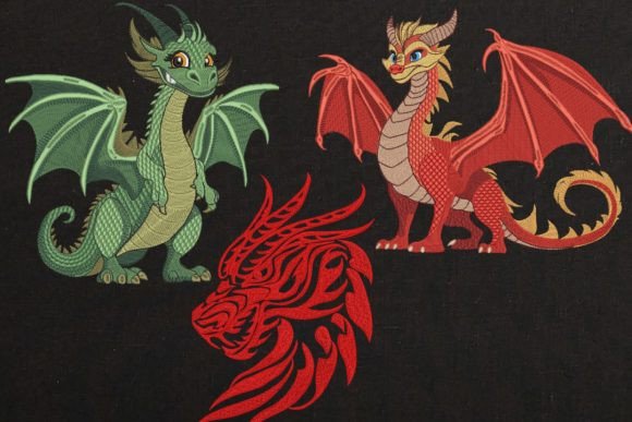 SET of 3 Chinese Fly Dragon