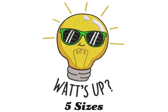 Watts Up Funny Light Bulb Embroidery Design Review